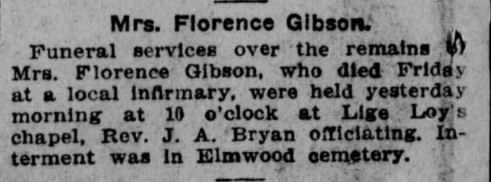 Mrs. Florence Gibson obituary